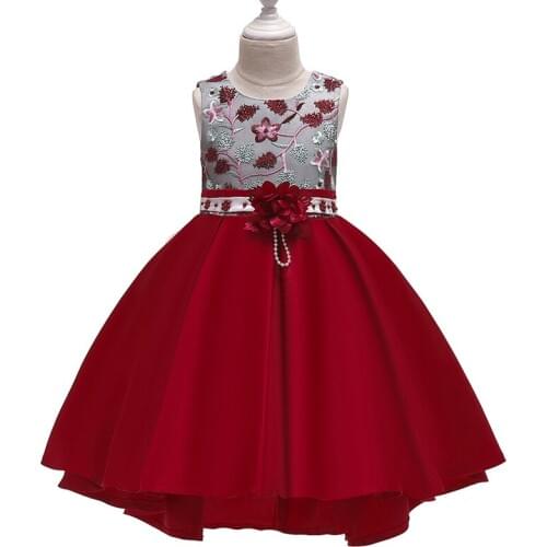 2020 new girl dress embroidered dress girl bow cute dress flower princess dress girl formal dress show dress party dress