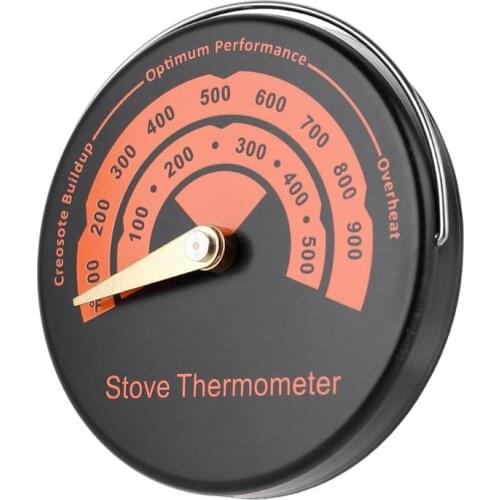 203F Magnetic Stove Thermometer Fireplace Fan Temperature Meter Thermometer with Sensitivity Probe Household Oven Barbecue Tool