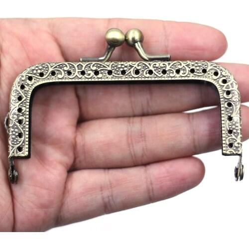 30PCS 8.5cm Rectangle Square Metal Purse Frames Kiss Clasps Clutch Buckle Lock Handbag Handles DIY Luggage Hardware Accessories
