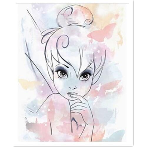 5D DIY Diamond Painting Cross Stitch Cartoon Princess Of Home Decor Embroidery Butterfly Girl Full Diamond Mosaic