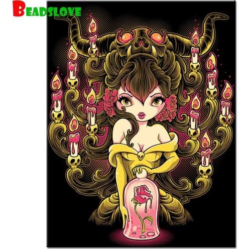 5d DIY Diamond Painting Cartoon Candle Girl Full Drill Square Round Diamond Mosaic Diamond Painting Embroidery B117