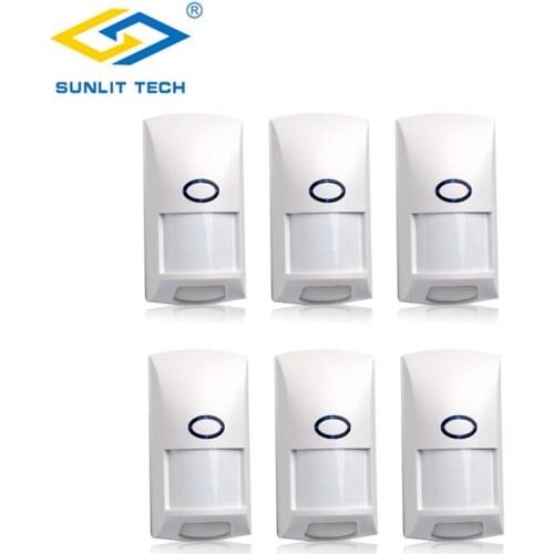6pcs Wireless Dual PIR Sensor Anti-pet Immunity 25KG Infrared Motion Sensor Detector For 433Mhz Home Security Alarm System Kit