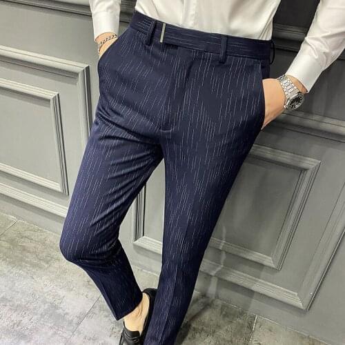 2021 New Spring Summer Design Mens Casual Pants Slim Pant Trousers Male Fashion Stretch Business Workout Men Pencil Pants 28-42