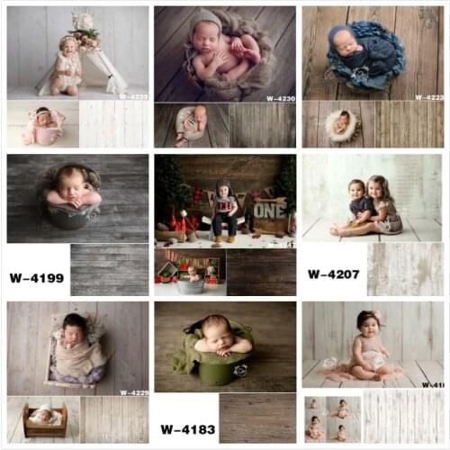 Newborns Photography Backdrop Wood Floor Dark Brown Wooden Planks Birthday Party Decor Studio Portraits Photo Shoot Background