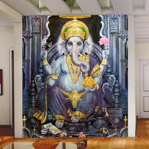 Beibehang papel de parede para quarto em 3d Southeast Asian Style yoga room mural wallpaper Indian elephant god mural wallpaper