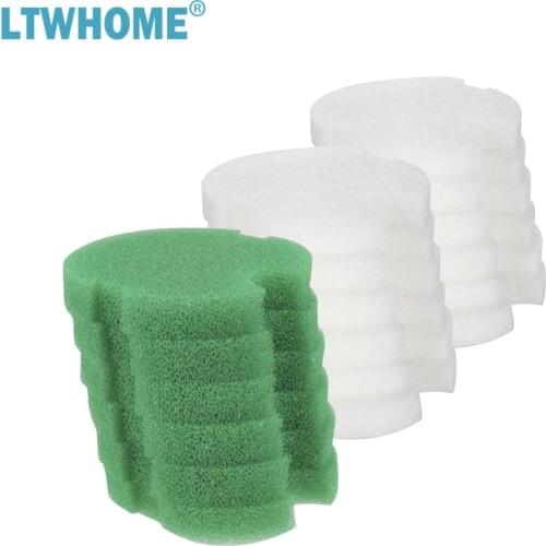 LTWHOME Compatible Green Coarse Foam and White Filter Floss Replacement for MEGA POWER 6090 Aquarium Filter