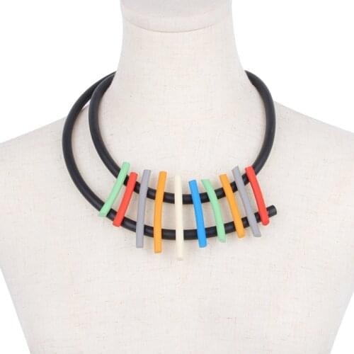 YD&YDBZ Multicolor Rubber Choker Necklaces For Women Punk Statement Necklace Sweater Chain Chokers Wedding Accessories Jewellery