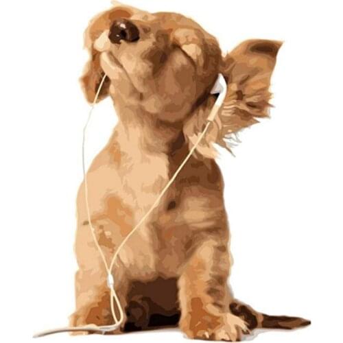 Animals Dog Oil Painting By Numbers For Adults Paints By Number Canvas Painting Kits 50x40cm DIY Gift Home Decor