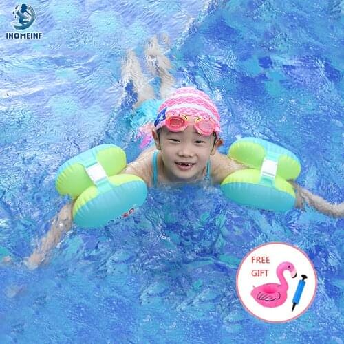 1-8 Age Baby Inflatable Arm Ring Swim Circle Children Trainer Swimming Sleeves Portable Armbands With Gifts Toy Pool Accessories