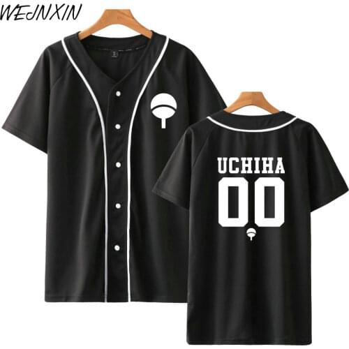 New Anime Design Baseball Shirt Short Sleeve Baseball Jacket Uchiha Hatake Uzumaki Clan Badge Print Shirts Unisex Clothes