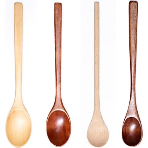 New Wooden Coffee Spoon Housewares Kitchen Teaspoons Honey Ice Cream Scoop Long Spoons Funny Desserts Tools