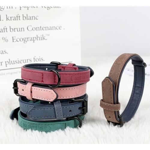 Pet Dog Cat PU Leather Solid Color Multicolor Multisize Collar Adjustable Buckle Collares Para Perros Accessories Pets Supplies