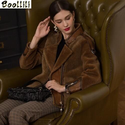 Boollili Real Fur Coat Women Winter Coat Women Clothes 2020 New Parka Real Fur Jacket Sheep Shearing 100% Wool Jacket