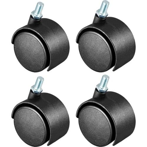 Uxcell Swivel Casters 2 Inch Nylon 360 Degree M8 x 13mm Threaded Caster Wheels for Furniture Chair , 4 Pcs