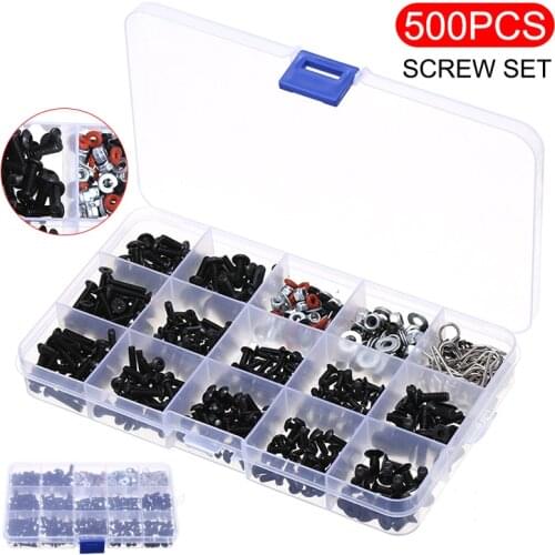 Durable 500pcs/set M3 M4 RC Car Shell Buckle Flat Head Nut Screws Kit Repair Tools for 1/10 RC Car Accessories