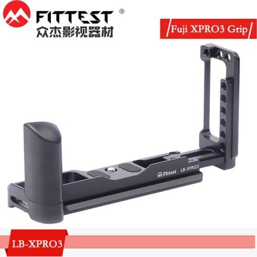 FITTEST Custom L Bracket for Fuji Fujifilm XPRO3 with Handle Grip Vertical QR Plate