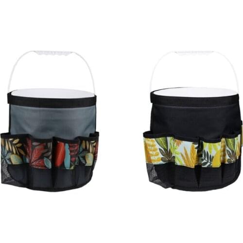 Print Round Carrying Garden Tool Bag Waterproof Storage Pocket Folding Pack R2JC