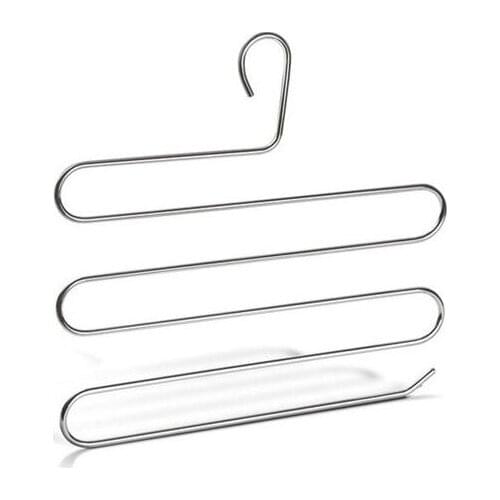 Modern Maksipazar 5 Layer Metal Pants and Scarf Hanger Closet Organizer Hangers 4 Pcs