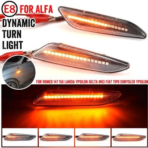 For Alfa Romeo 147 156 Fiat Egea Tipo 356 Lancia Delta Ypsilon Dynamic LED Side Marker Light Turn Signal Blinker Indicator Lamp