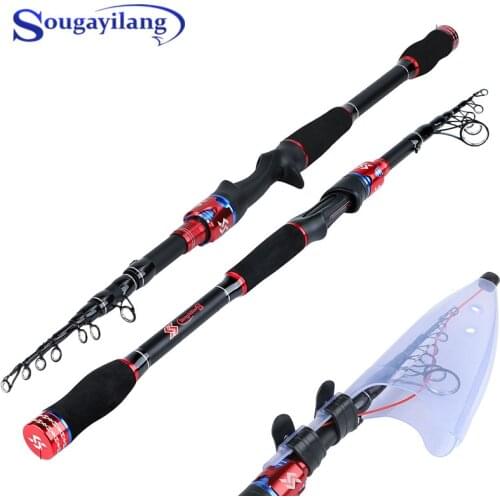 Sougayilang 24 Ton Carbon Telescopic Lure Fishing Rod Spinning Casting Ultra Light Portable Travel Rod Fishing Tackle Pesca
