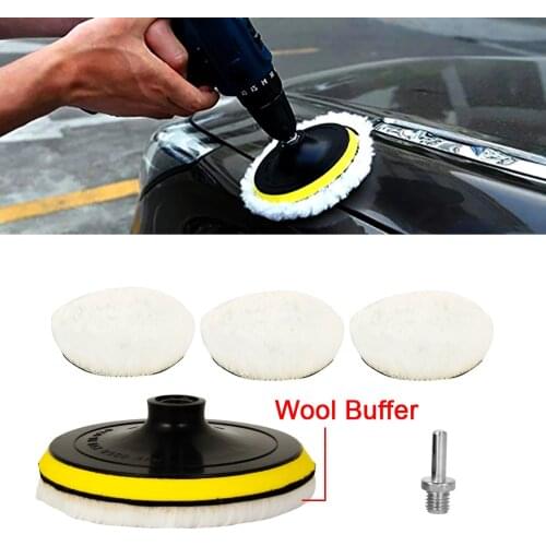 5PCS Universal Car Polish Pad Soft Wool For Polisher Machine Waxing Polishing Buffing Car Paint Care Cleaning For Car Polisher