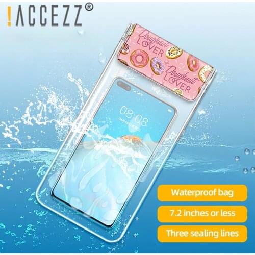 !ACCEZZ Waterproof Phone Case For iPhone 11 XR 7 8 Huawei P30 P20 Xiaomi PVC Phone Cover Full View Swimming Underwater Bag Pouch