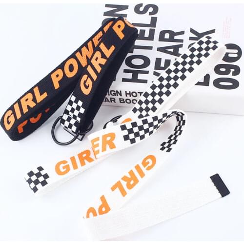 Girl Power Women Belt Fashion Harajuku Double D Ring Buckle 130cm Long Strap Female Letter Printing Canvas Belts for Jeans Plaid