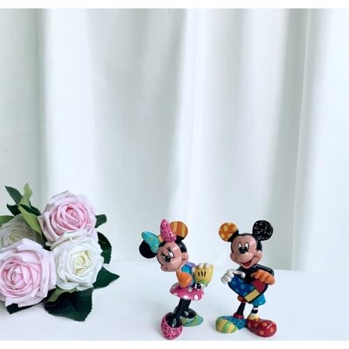 1PCS 9cm Exquisite workmanship Disney genuine Britto mitchini couple resin ornaments painted hand-made decoration birthday gift