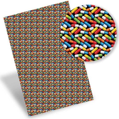 Faux Leather Sheets Synthetic Leather Printed Vinyl Fabric DIY Handbags Craft Supplies Bows Making Material 22*30cm/A4 0.8mm 1pc