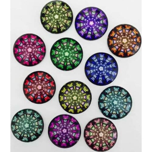 20mm Mixed Style Datura Stramonium Glass Cabochon Dome Jewelry Finding Cameo Pendant Settings 20pcs/lot (K02880)