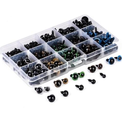 264pcs DIY Plastic Eyes Nose Mouth Safety Buttons For Handmade Plush Anime Doll Girl Craft Toy Accessories With Box