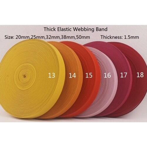 32mm wide 10 yards a lot thick high strenth high quality elastic webbing band For DIY Sewing Clothes( Yellow,Orange,Pink,Red)