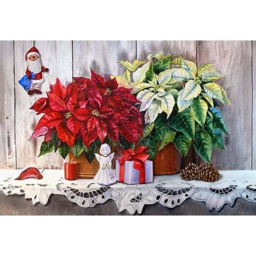 3D Diamond Embroidery Flower christmas gift picture of Rhinestones Mosaic 5D DIY Diamond Painting Full square/Round Decor FG1192