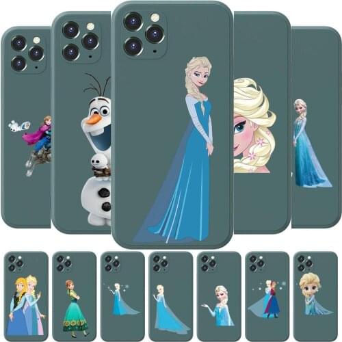 Movie Frozen Anime Phone Case cover For iphone 12 Pro Max 11 8 7 6 S XR PLUS X XS SE 2020 mini cell shell Army green