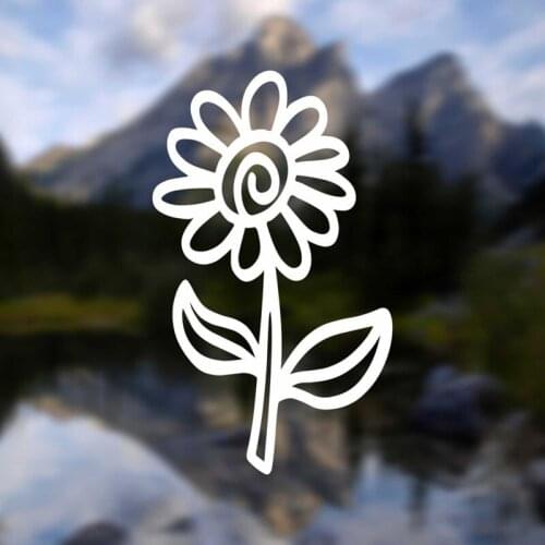 Black/Sliver Daisy-Sunflower Flower Stem Car Sticker Small/Big Size Removable Waterproof Window Body Decal CL860
