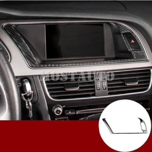 For Audi A4 S4 Carbon Fiber Center GPS Navigation Frame Cover Trim 2008-2015 1pcs Car Accessories Interior Car Decor Car Trim