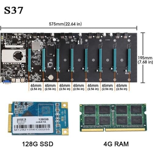 ETH BTC Miner motherboard Expandable port 8 * PCIE 16X /4 * USB2.0 /DDR3 Sodimm Slot/ Support 1066/1333/1600mhz T37/S37/D37