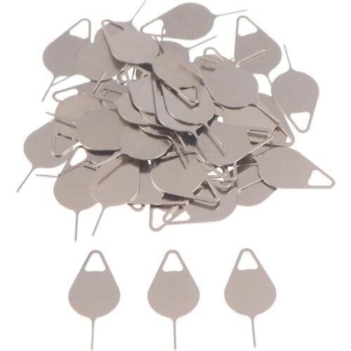 50pcs/set Stainless Steel Needle for Sim Card Tray Removal Eject Pin Key Tool for iPhone iPad Samsung for Huawei xiaomi