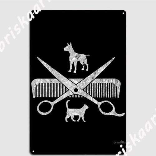 Grooming Tools Pet Groomer Graphic Dog Groomer Dad Gifts Metal Sign Wall pub Plates Classic Club Bar Tin sign Poster