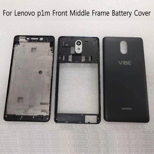 Housing For Lenovo p1m Front Frame Middle Frame Battery Door Back Cover with Camera lens Without Power Volume Buttons