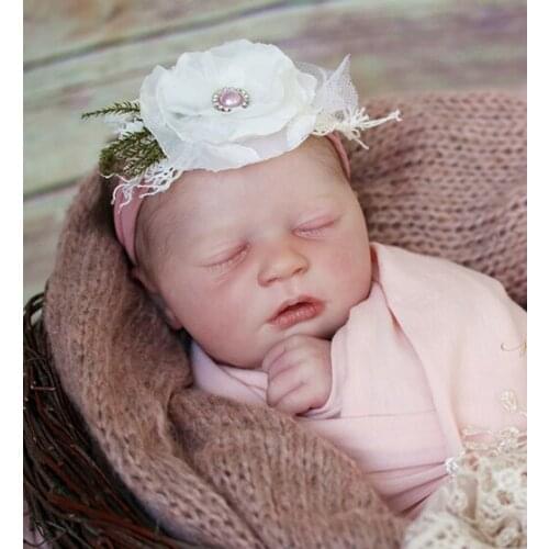 NPK 18.5 Inches Skya Reborn Doll kit Sleeping Baby Lifelike Newborn Unpainted Unfinished Doll Parts DIY Blank Doll Kit