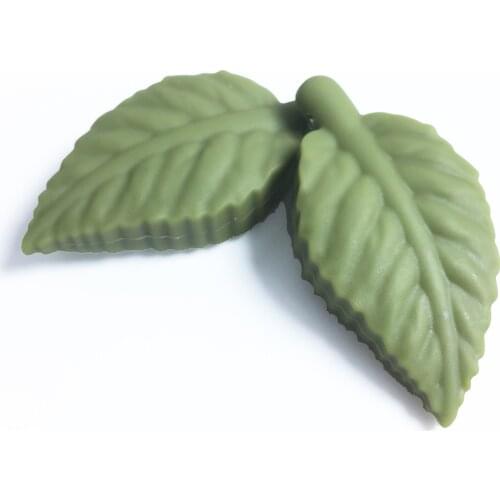 3pieces /lot Silicone Leaf Teether Pendant Food Grade Safe Food Grade Nursing Chewing Baby teething Leaf Pendant Beads