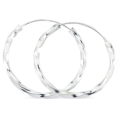 KUTAYDAN 30mm Auger Ring Earrings 925 Sterling Silver