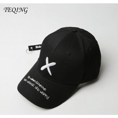 TEQING Fashion Baseball Cap Hat X Embroidery Male Ladies Adjustable Duck Tongue Cotton Baseball Hat Lace Up Hip Hop Hats