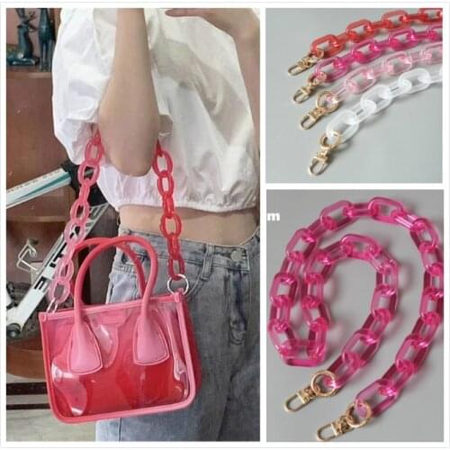 Fashion Retro Jelly Resin Thick Chain for Clutch Bag Acrylic DIY Replaceable Shoulder Crossbody Strap Necklace Accessories