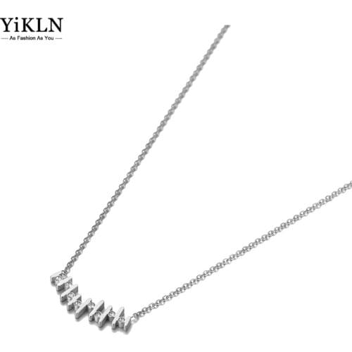 YiKLN Fashion AAA Cubic Zirconia Charm Pendant Necklace For Women Stainless Steel Bohemia Party Necklace Jewelry YN20137