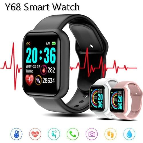 Y68 Fashion Smart Watch for Women Men With Bluetooth Call Reminder Remote Heart Rate Monitoring Digital Sport Smart Wrist Watch
