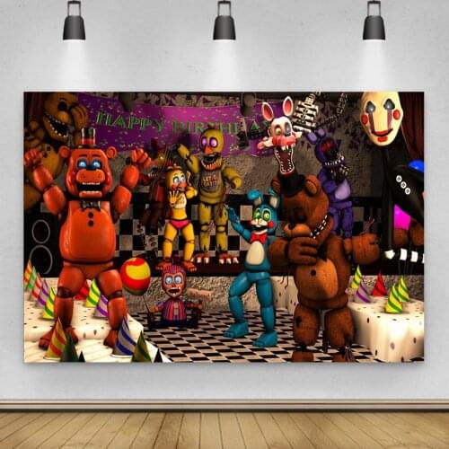 Cartoon Toy Puppet Monster Bear Animal Game Theme Background Boy Birthday Party Decoration Photography Photo Kids Vinyl Backdrop
