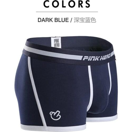 2021 Pink Hero Brand Sexy Man Underwear Boxer Mens Cotton Underpants Fashion Design Male U Convex Panties Shorts Boxer