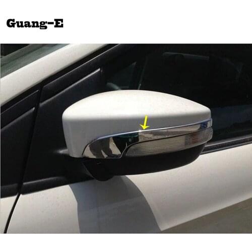 Car ABS Chrome Back Rear View Rearview Side Mirror Cover Stick Trim Frame Lamp 2pcs For Ford Kuga Escape 2013 2014 2015 2016